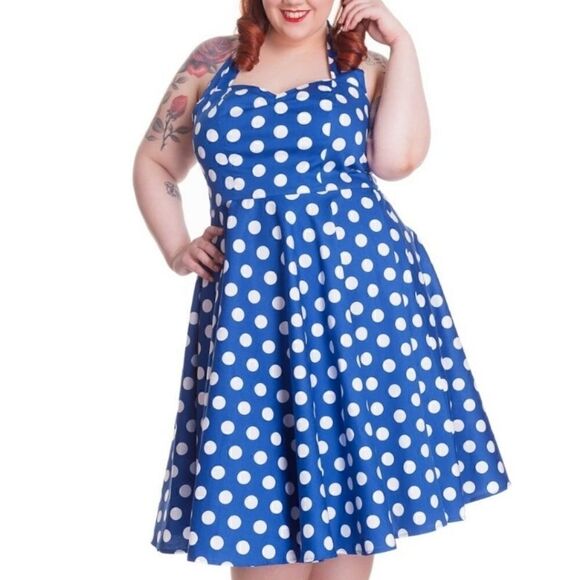 Hell Bunny Blue Mariam Dress - Picture 1 of 7